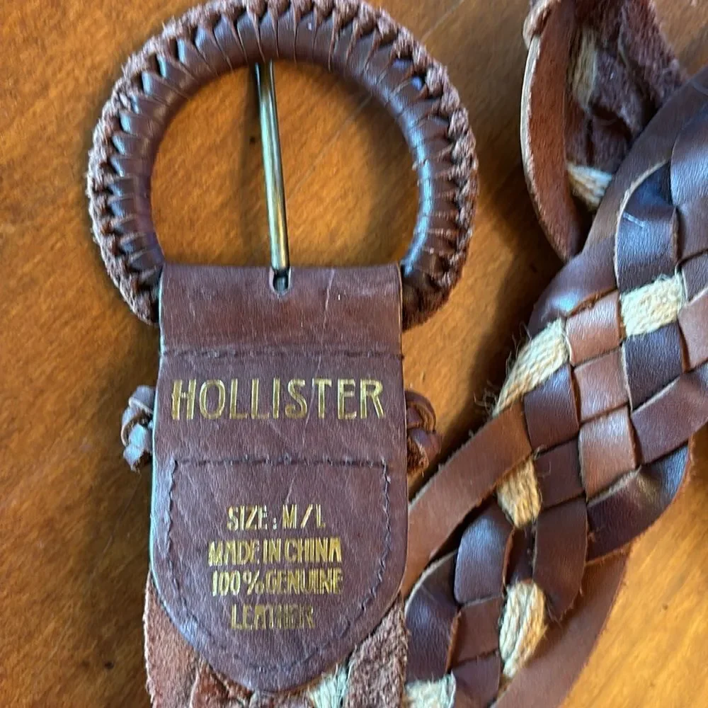 Hollister Braided Leather and Twine Belt - M/L
